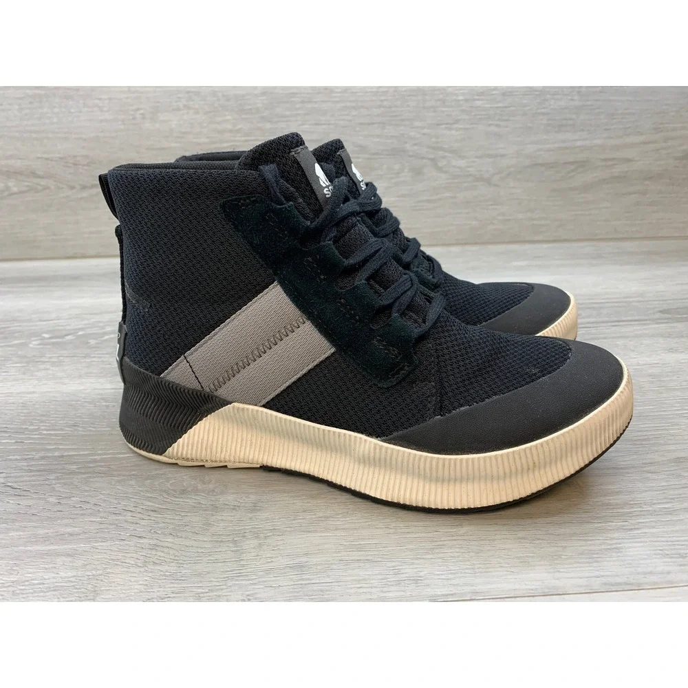 Sorel Out N About III Conquest Women's Black Sea Salt Sneakers Boots 7.5 Shoes